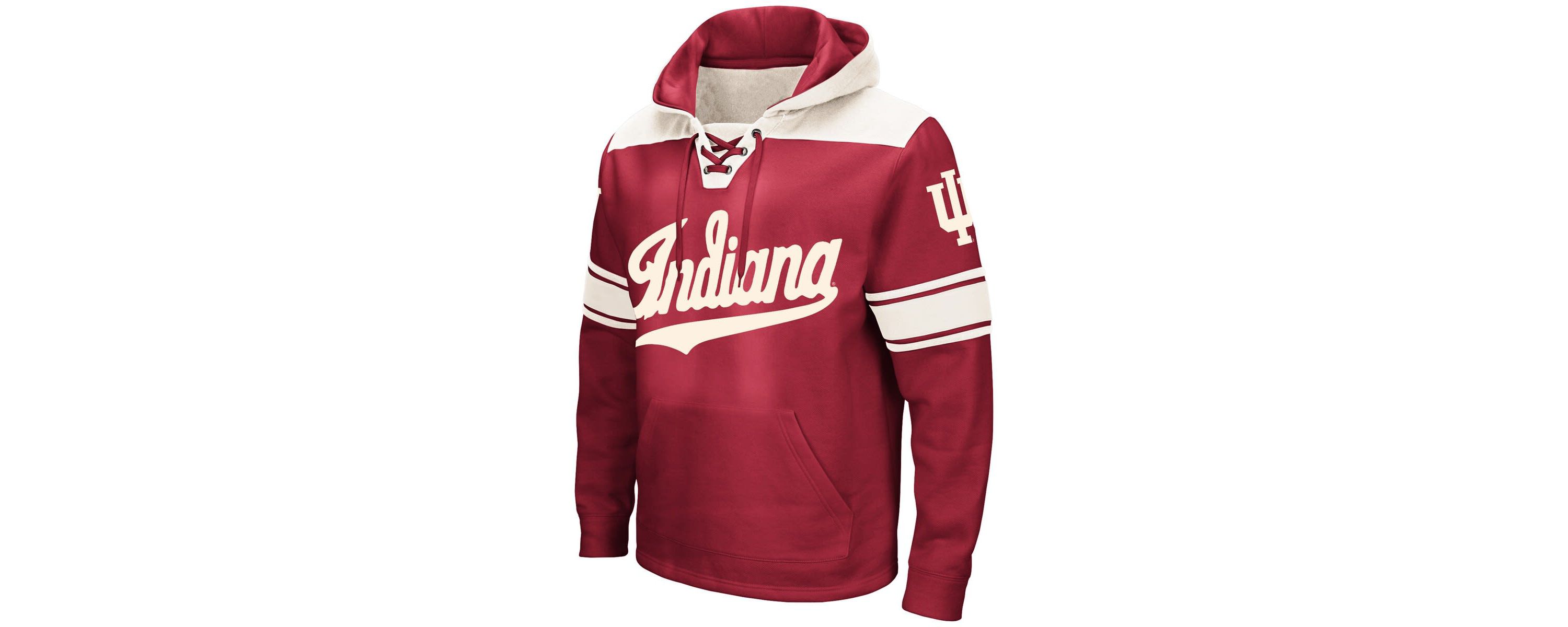 NCAA Indiana Hoosiers Big & Tall Hockey Lace-Up Pullover Hoodie