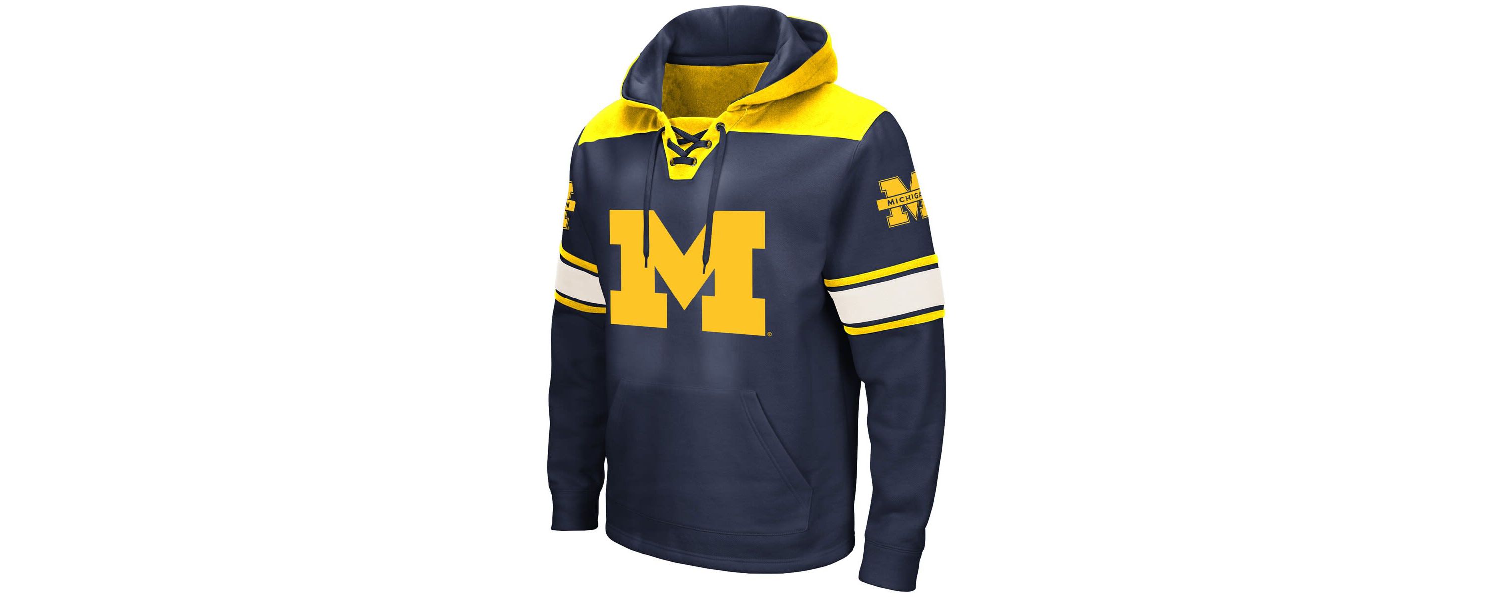 NCAA Michigan Wolverines Big & Tall Hockey Lace-Up Pullover Hoodie