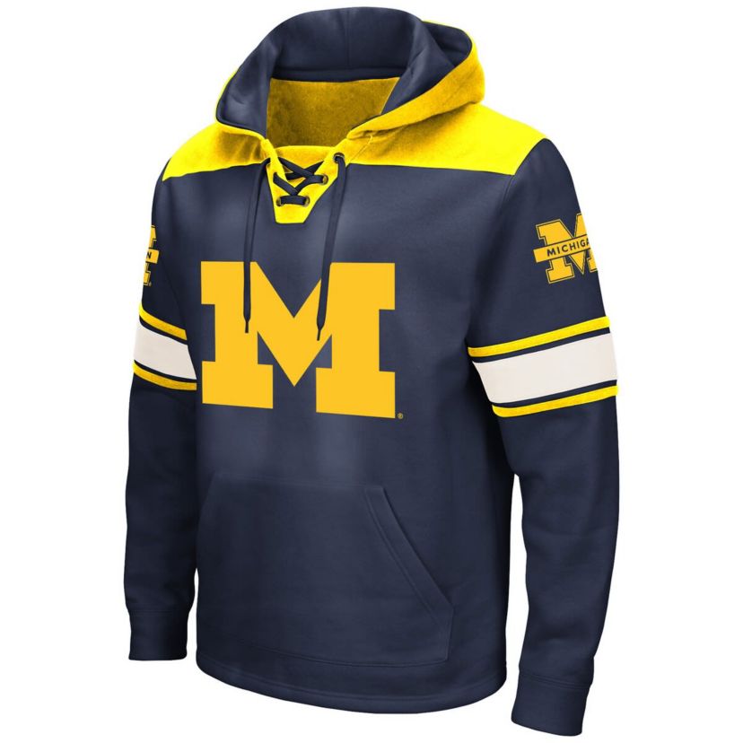 NCAA Michigan Wolverines Big & Tall Hockey Lace-Up Pullover Hoodie