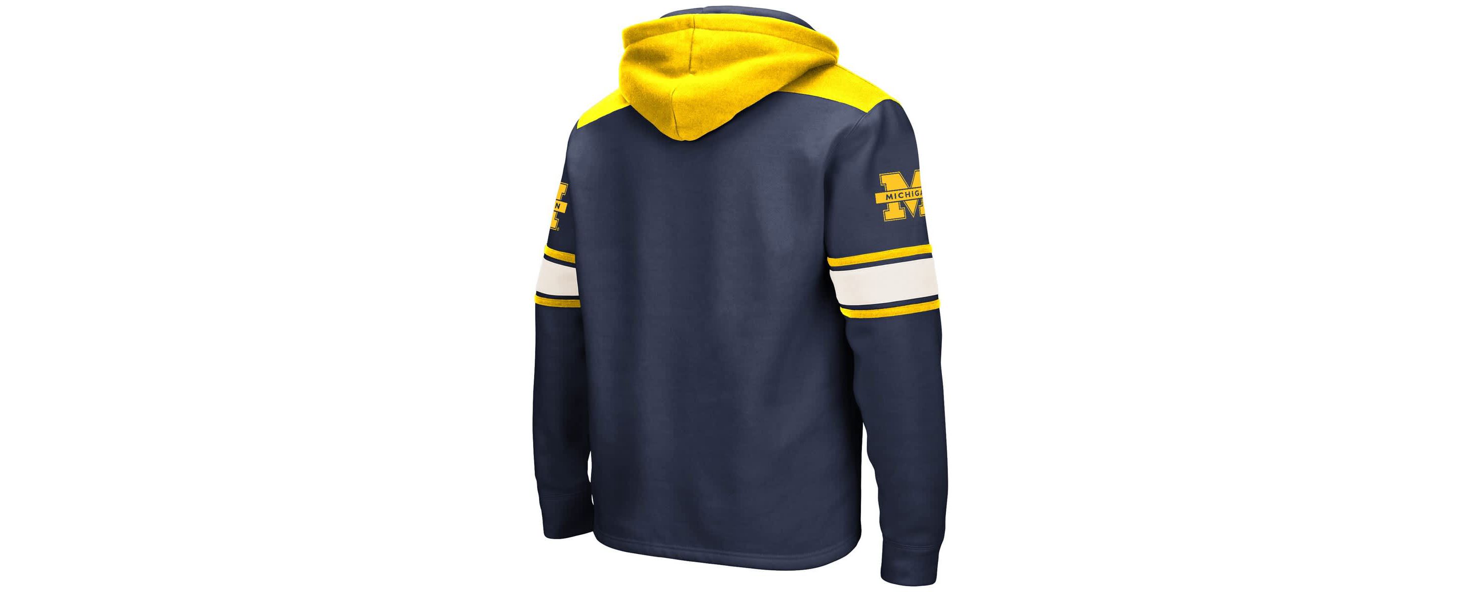 NCAA Michigan Wolverines Big & Tall Hockey Lace-Up Pullover Hoodie
