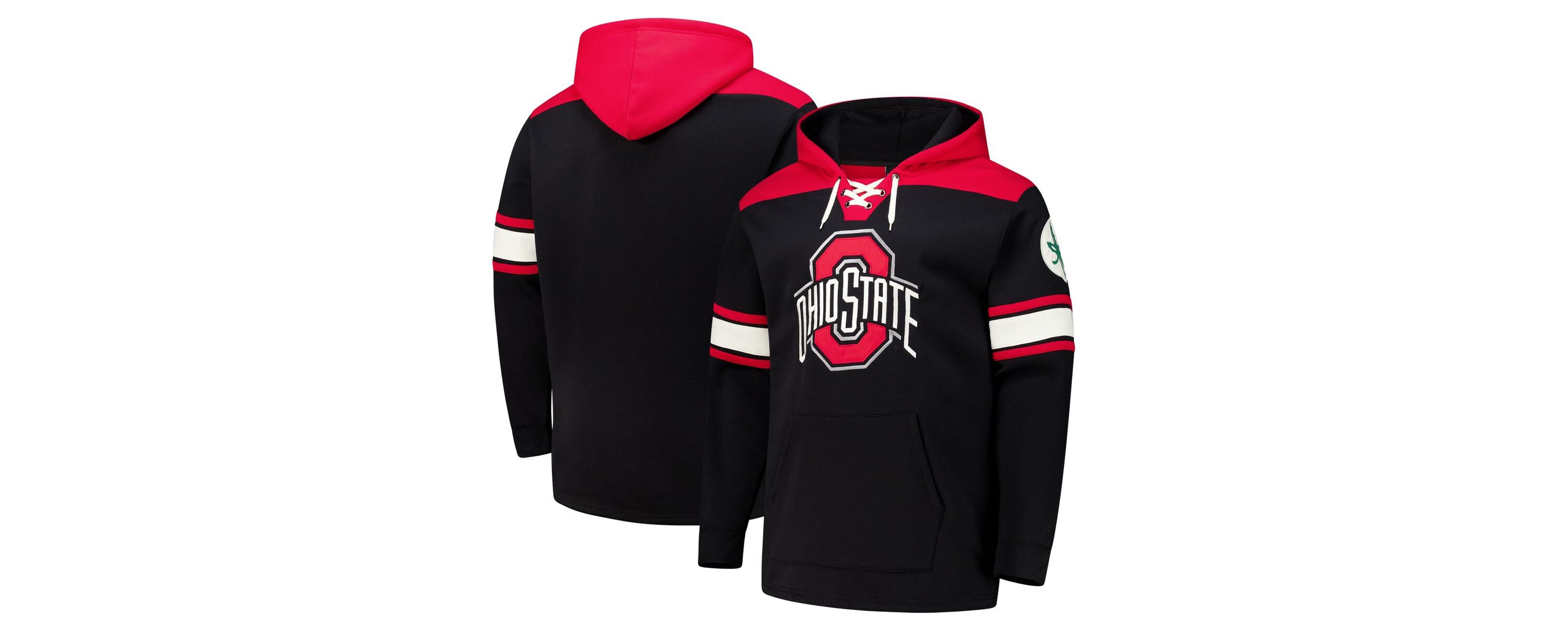 NCAA Ohio State Buckeyes Big & Tall Hockey Lace-Up Pullover Hoodie