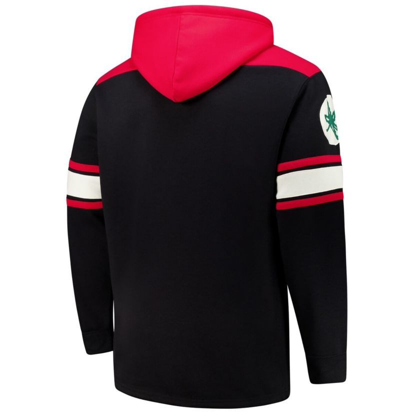 NCAA Ohio State Buckeyes Big & Tall Hockey Lace-Up Pullover Hoodie