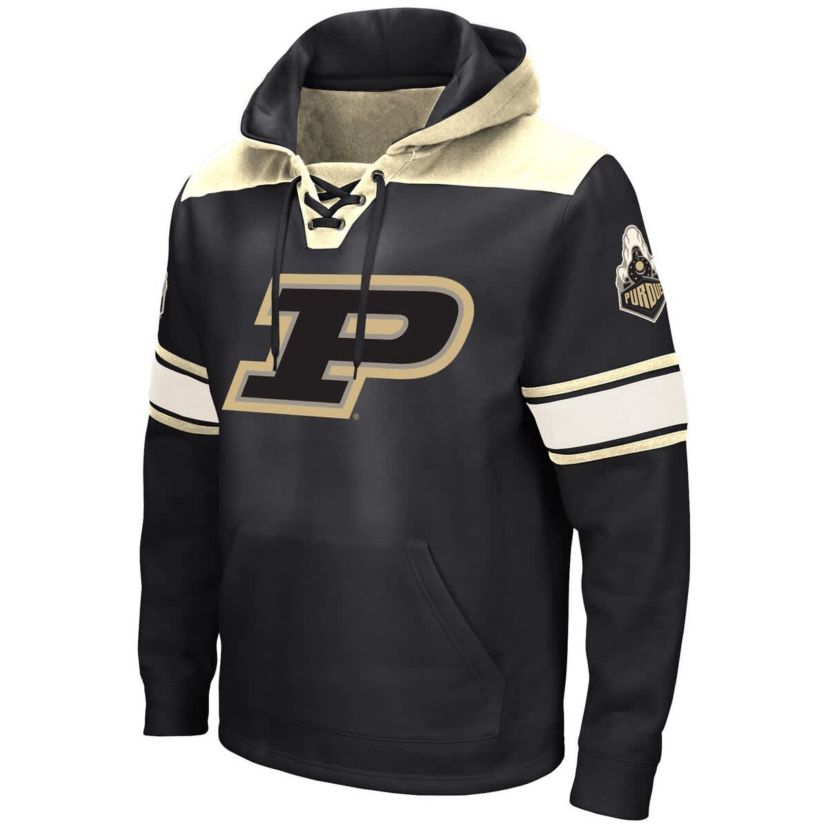 NCAA Purdue Boilermakers Big & Tall Hockey Lace-Up Pullover Hoodie