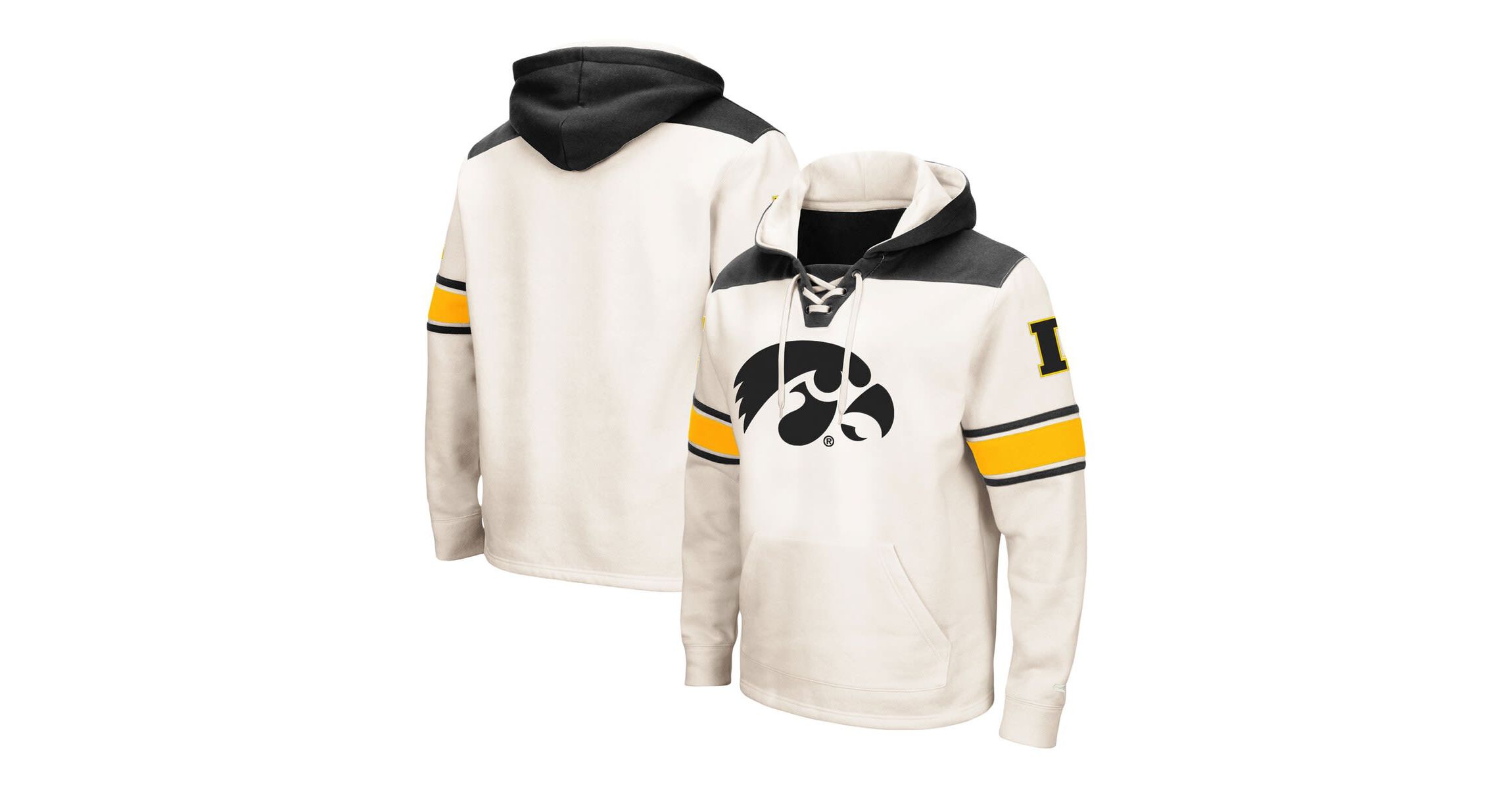NCAA Iowa Hawkeyes Big & Tall Hockey Lace-Up Pullover Hoodie