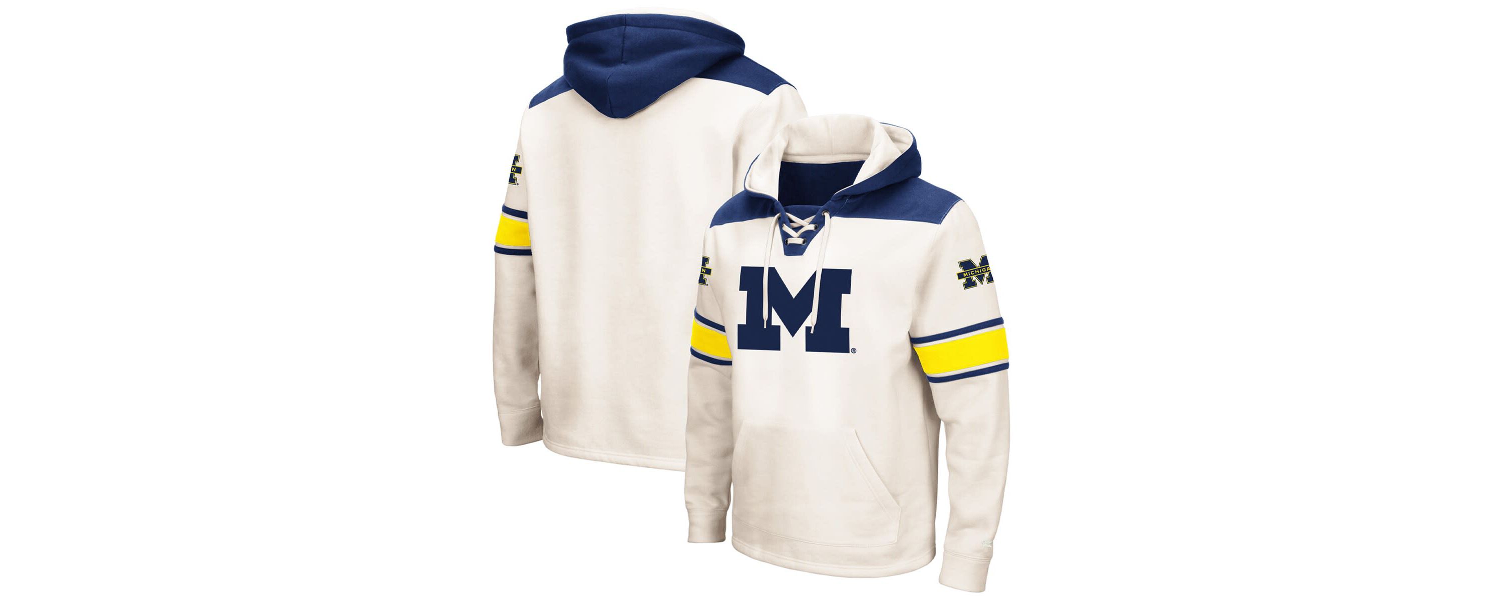 NCAA Michigan Wolverines Big & Tall Hockey Lace-Up Pullover Hoodie