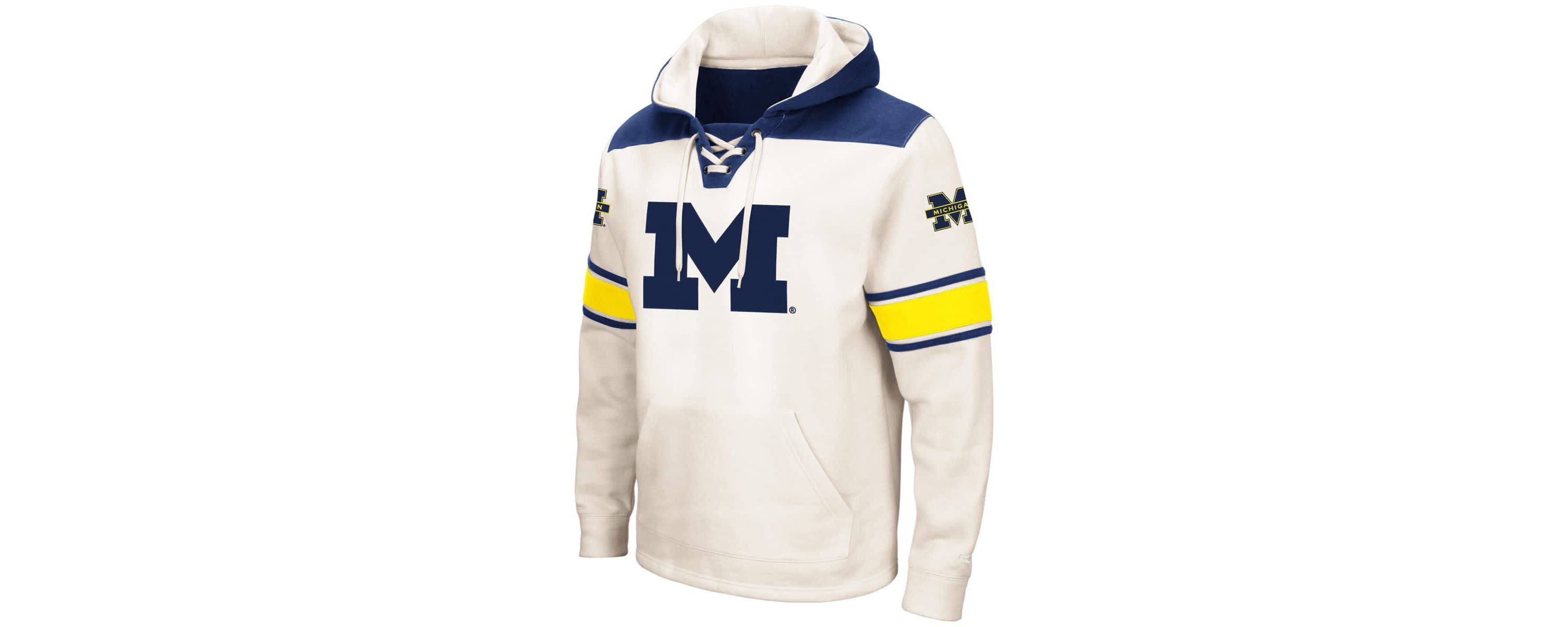 NCAA Michigan Wolverines Big & Tall Hockey Lace-Up Pullover Hoodie