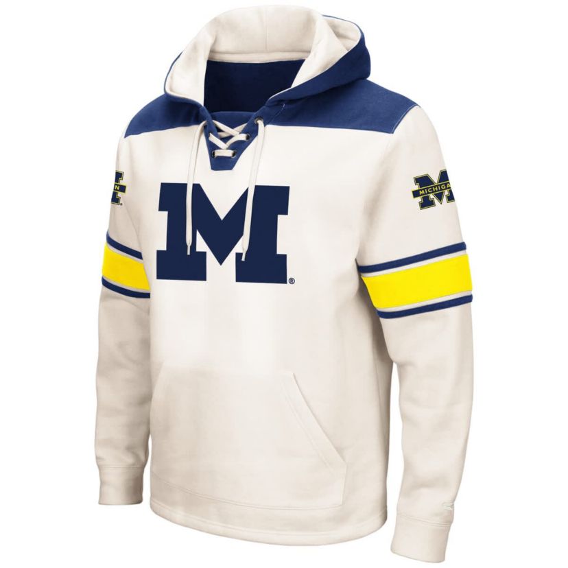 NCAA Michigan Wolverines Big & Tall Hockey Lace-Up Pullover Hoodie