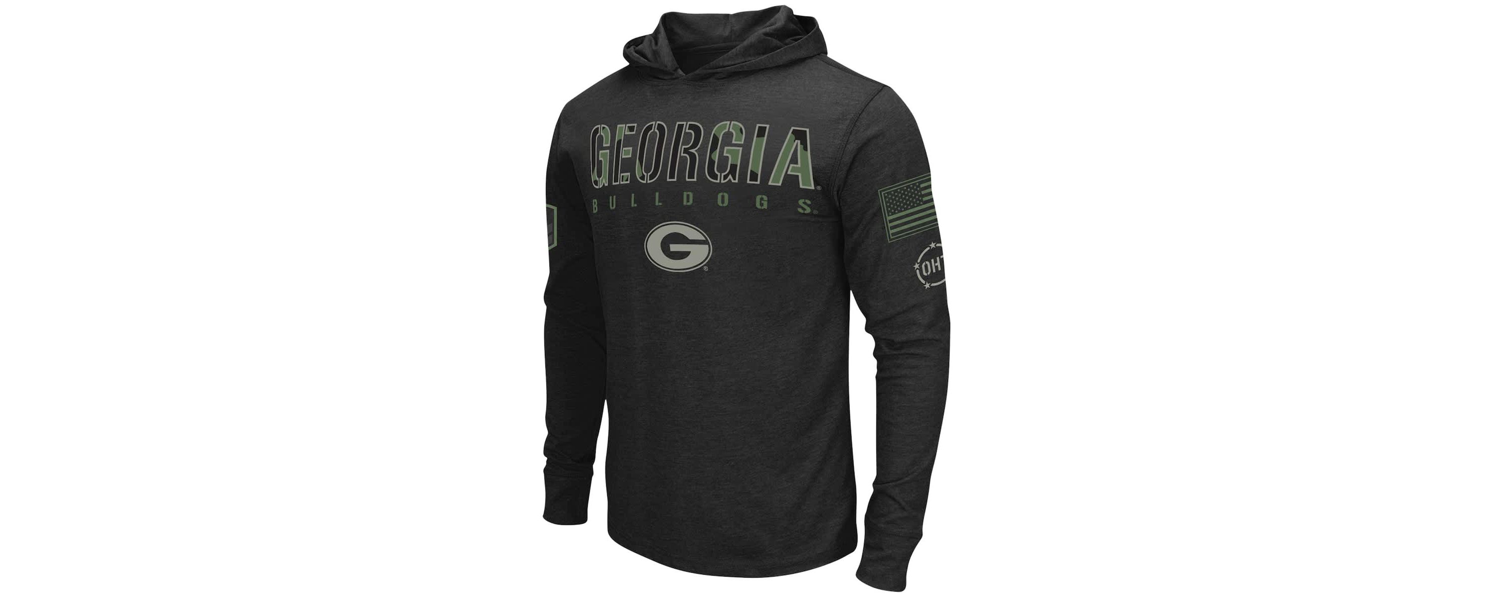 NCAA Georgia Bulldogs Big & Tall OHT Military Appreciation Tango Long Sleeve Hoodie T-Shirt