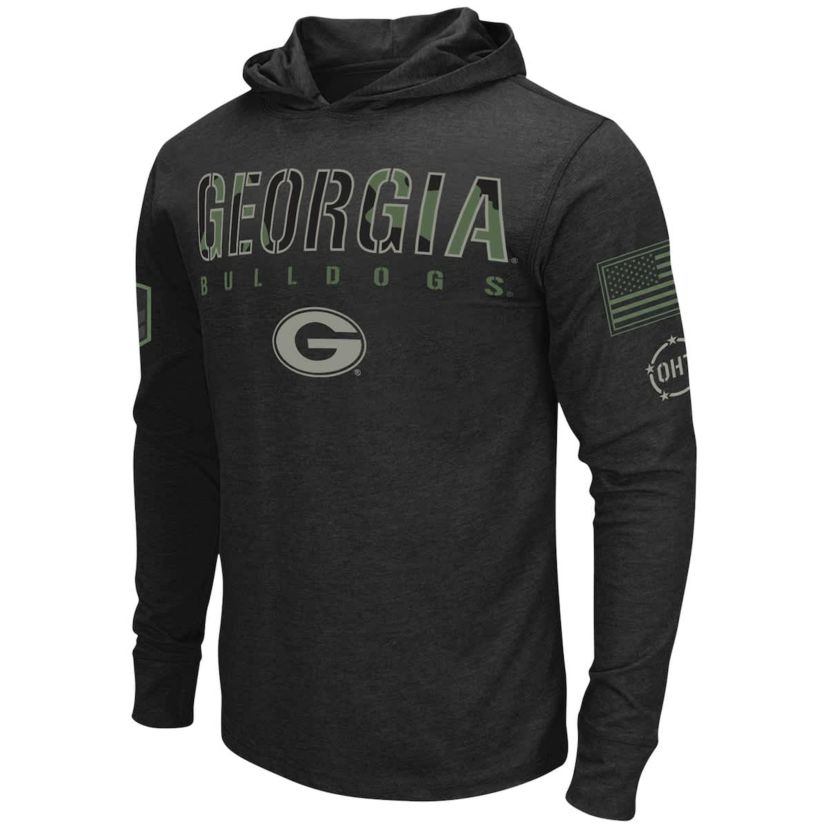 NCAA Georgia Bulldogs Big & Tall OHT Military Appreciation Tango Long Sleeve Hoodie T-Shirt