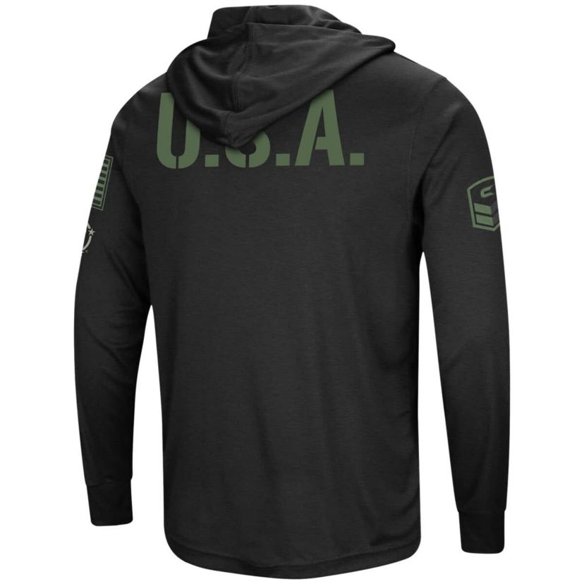 NCAA Nebraska Huskers Big & Tall OHT Military Appreciation Tango Long Sleeve Hoodie T-Shirt