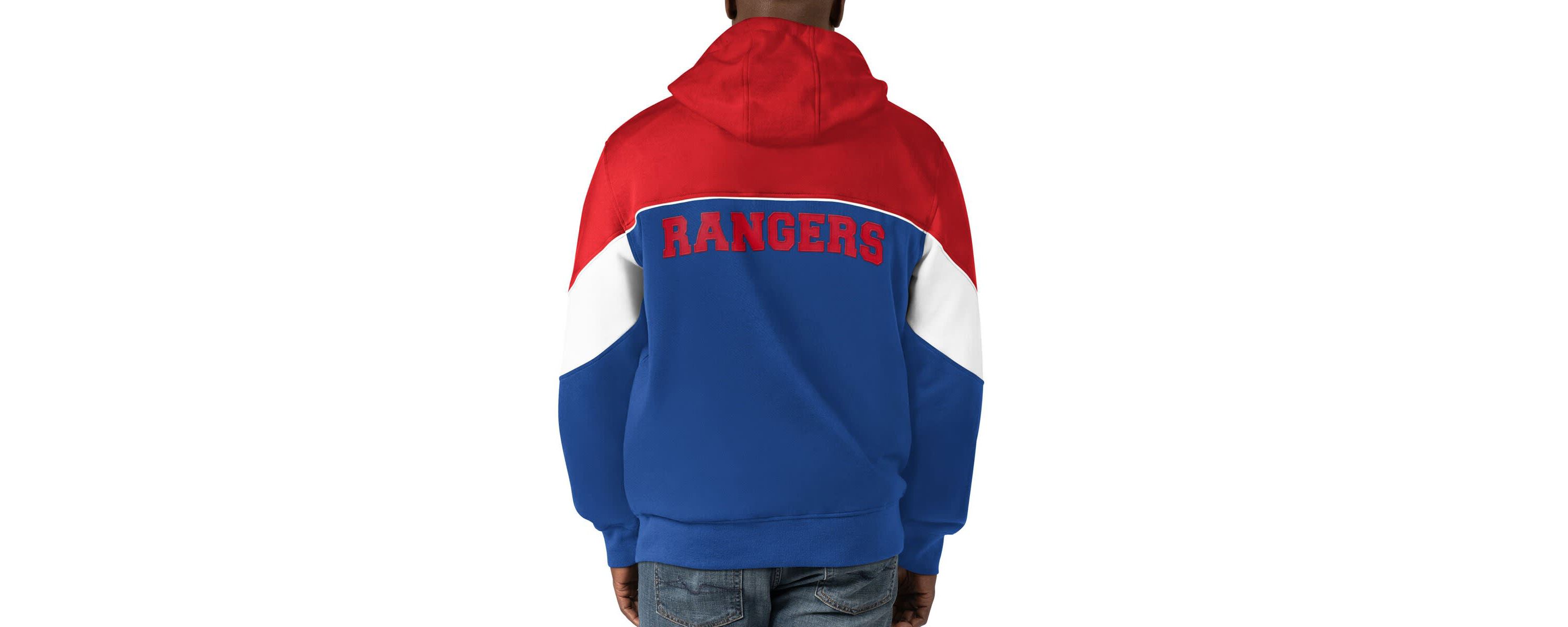NHL Blue/Red New York Rangers Power Forward Full-Zip Hoodie