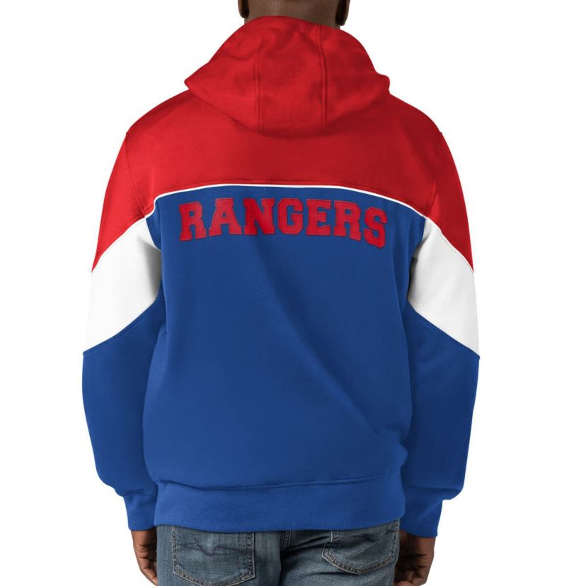 NHL Blue/Red New York Rangers Power Forward Full-Zip Hoodie