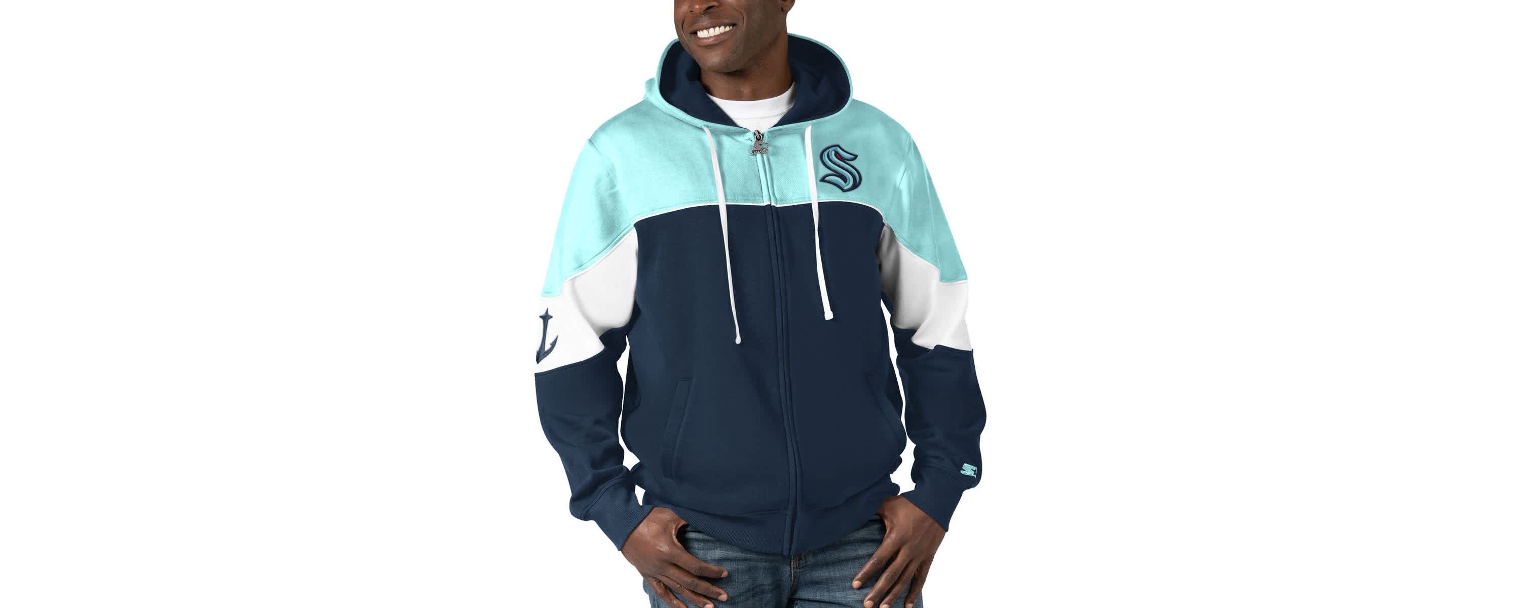 NHL Navy/Light Seattle Kraken Power Forward Full-Zip Hoodie