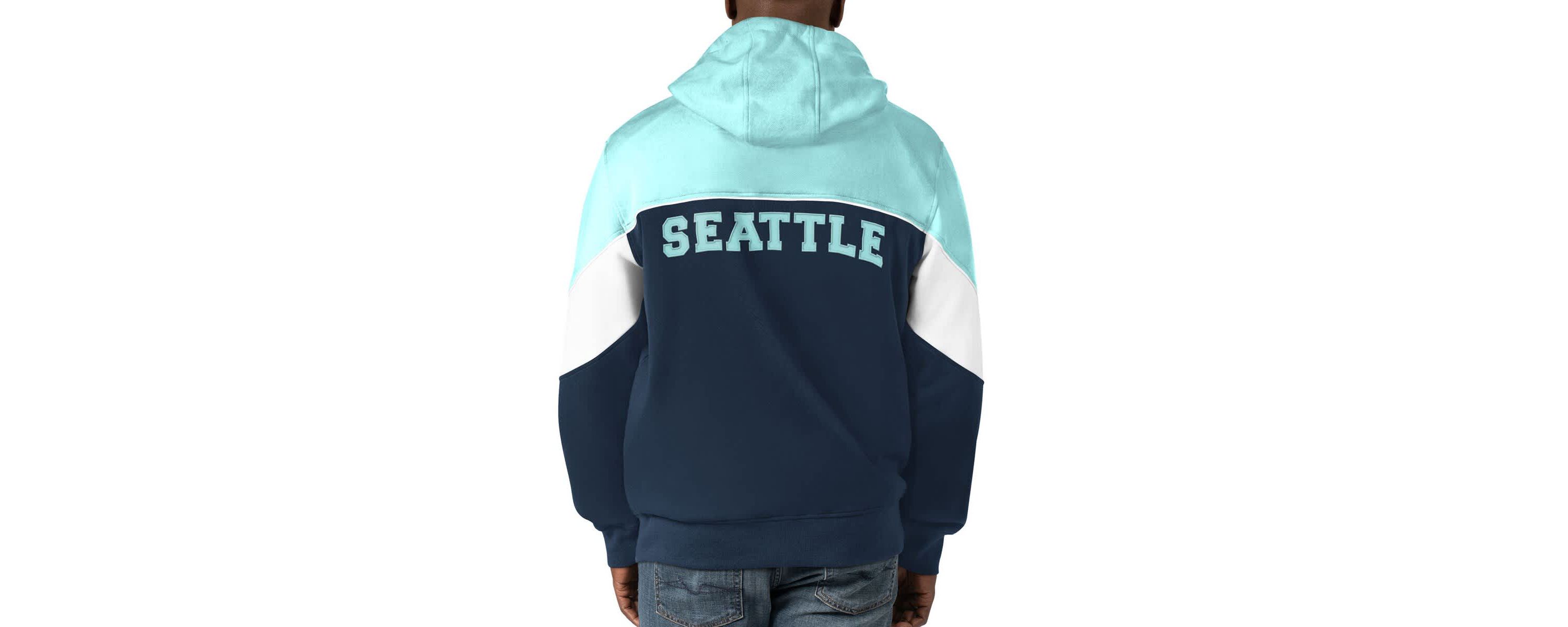 NHL Navy/Light Seattle Kraken Power Forward Full-Zip Hoodie