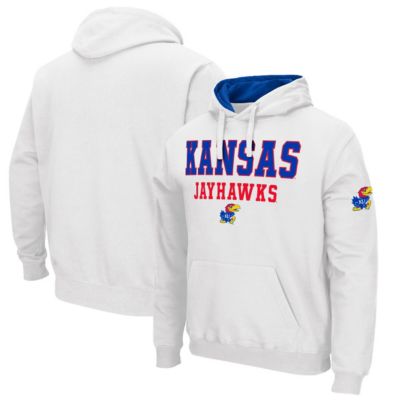 Colosseum Men's NCAA Kansas Jayhawks Sunrise Pullover Hoodie, White, 2XL