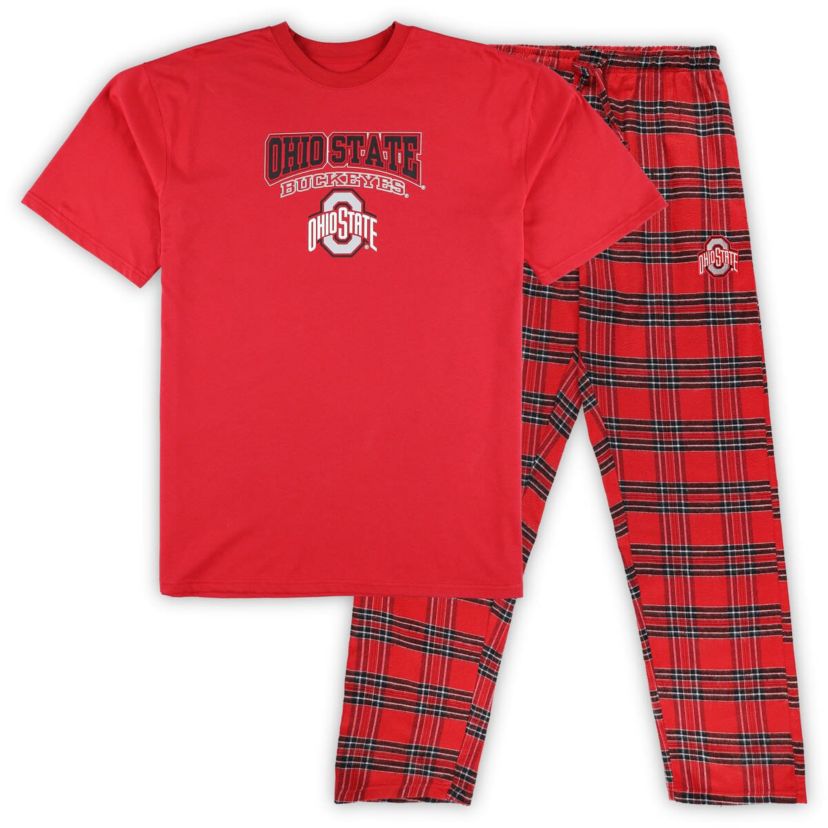 NCAA Ohio State Buckeyes Big & Tall 2-Pack T-Shirt & Flannel Pants Set