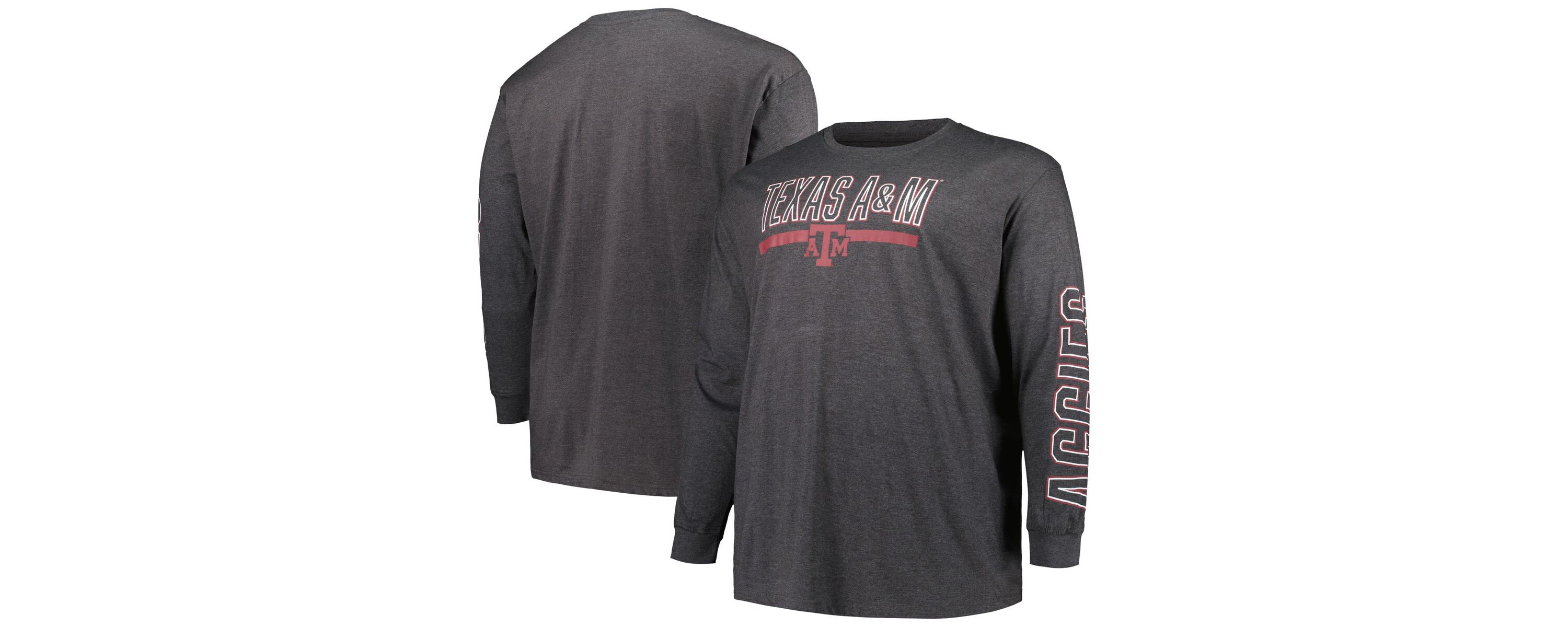 NCAA Texas A&M Aggies Big & Tall Two-Hit Graphic Long Sleeve T-Shirt