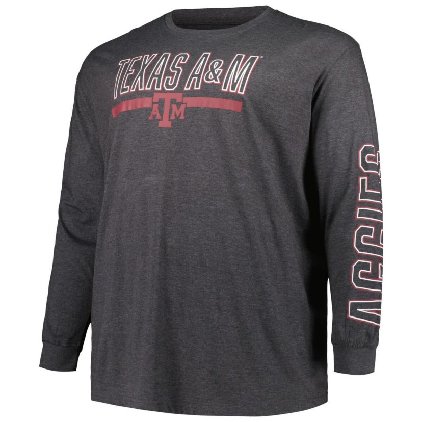 NCAA Texas A&M Aggies Big & Tall Two-Hit Graphic Long Sleeve T-Shirt