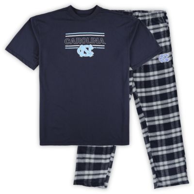 Profile Men's NCAA North Carolina Tar Heels Big & Tall 2-Pack T-Shirt & Flannel Pants Set, Navy Blue, XL Tall