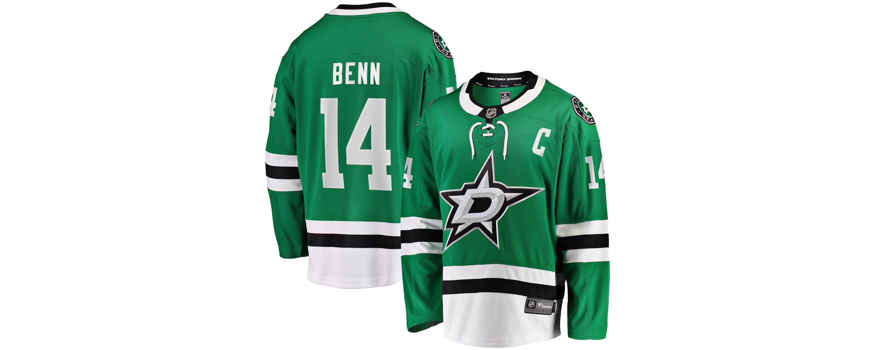 NHL Fanatics Jamie Benn Kelly Dallas Stars Captain Patch Home Breakaway Jersey