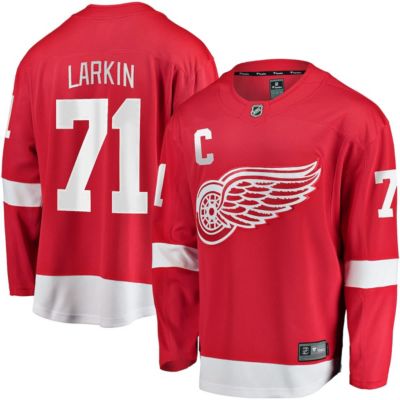 Fanatics Men's NHL Dylan Larkin Detroit Wings Captain Home Breakaway Jersey, Red, 3XL