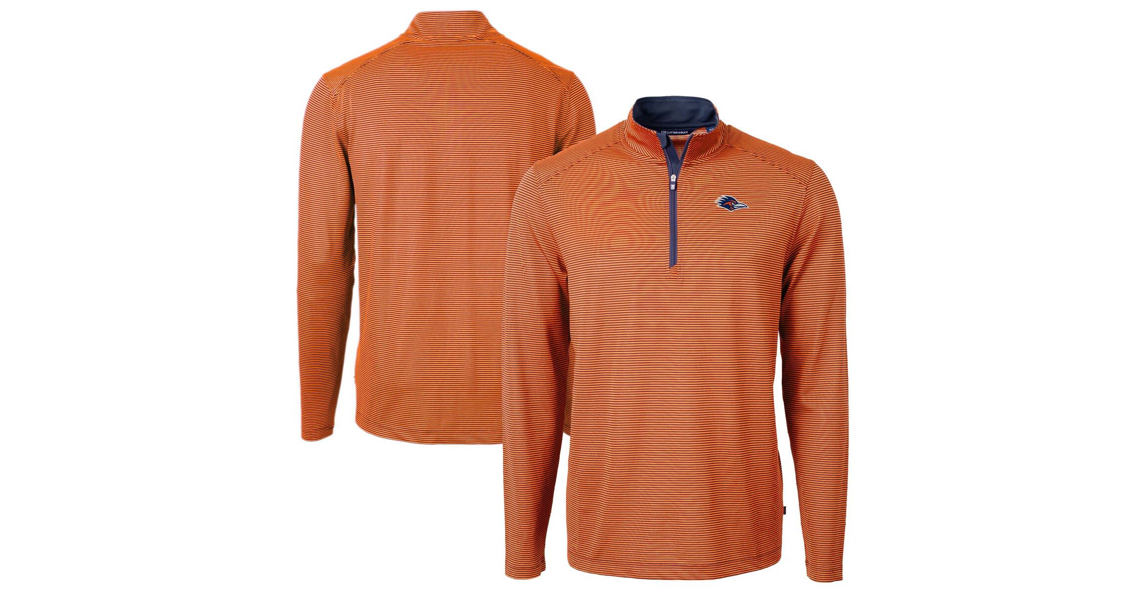 NCAA UTSA Roadrunners DryTec Virtue Eco Pique Micro Stripe Recycled Quarter-Zip Pullover Top