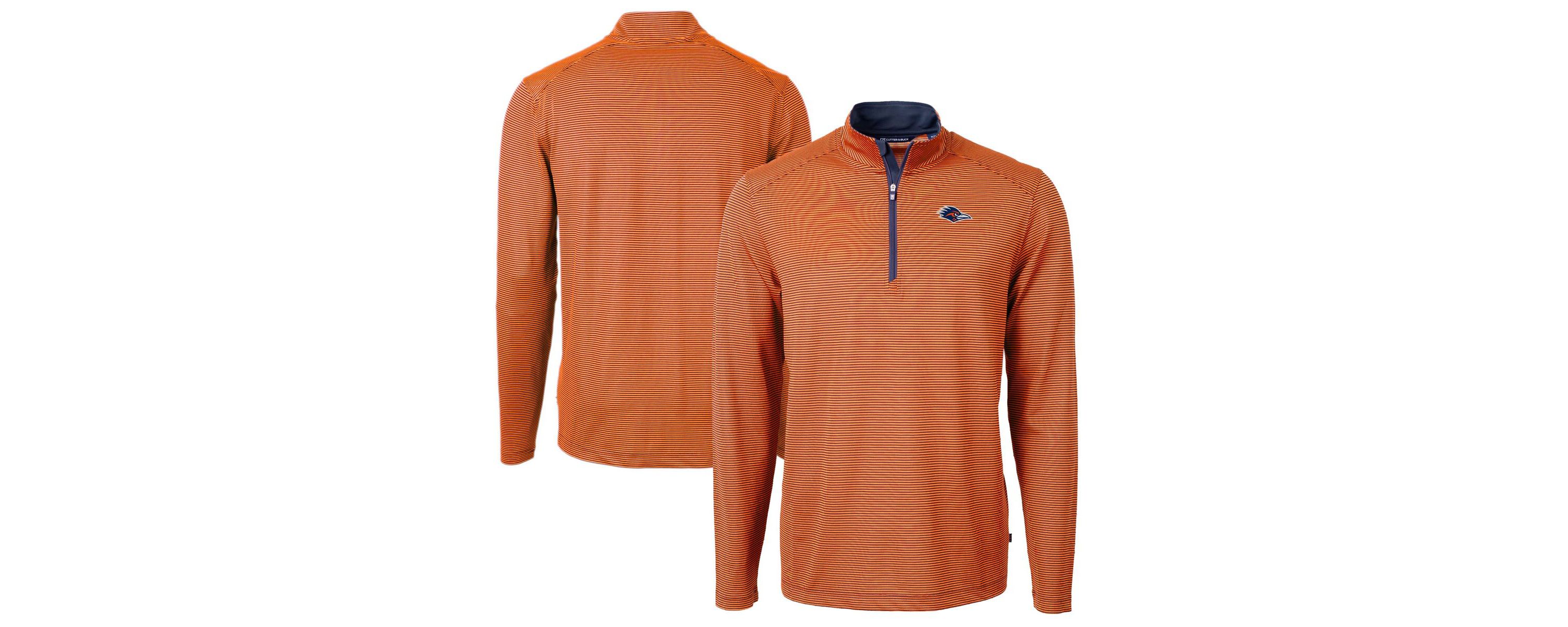 NCAA UTSA Roadrunners DryTec Virtue Eco Pique Micro Stripe Recycled Quarter-Zip Pullover Top
