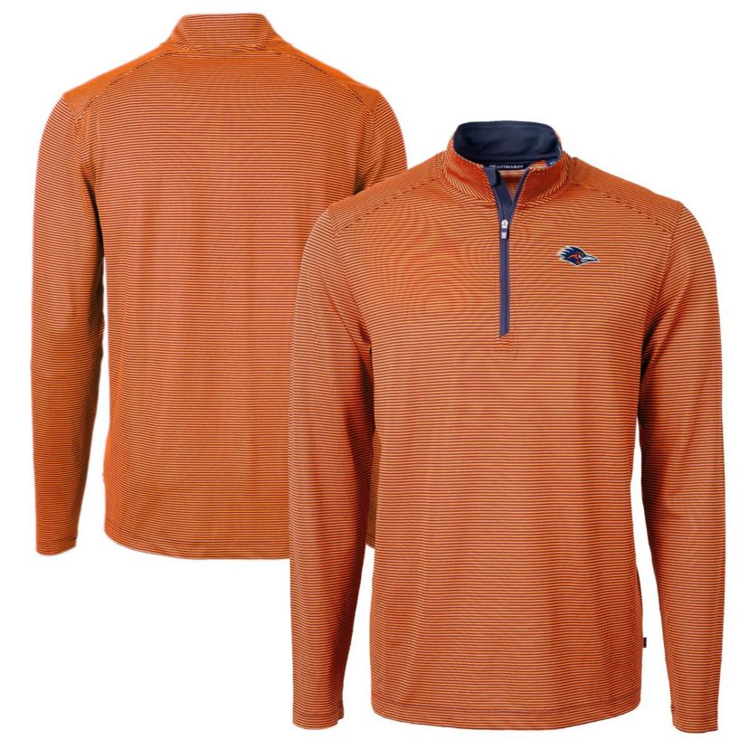 NCAA UTSA Roadrunners DryTec Virtue Eco Pique Micro Stripe Recycled Quarter-Zip Pullover Top
