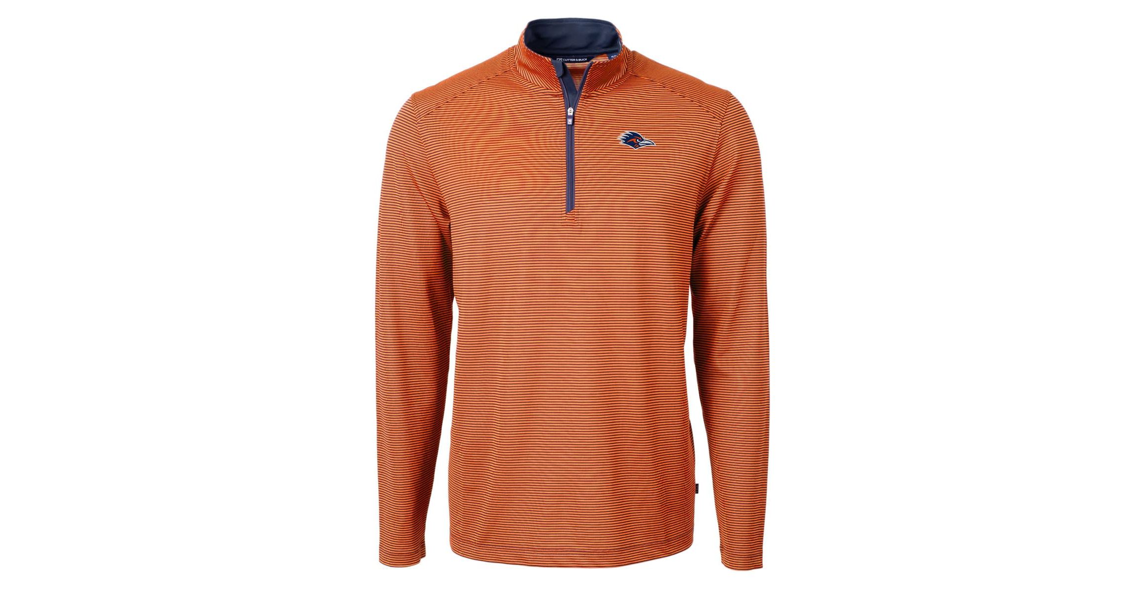 NCAA UTSA Roadrunners DryTec Virtue Eco Pique Micro Stripe Recycled Quarter-Zip Pullover Top
