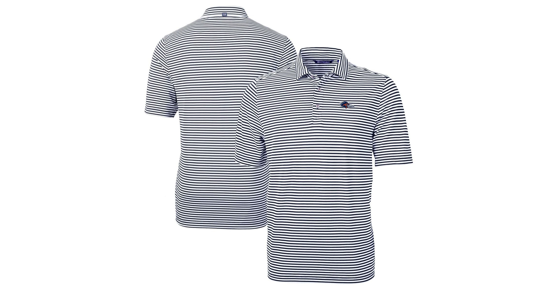 NCAA UTSA Roadrunners DryTec Virtue Eco Pique Stripe Recycled Polo