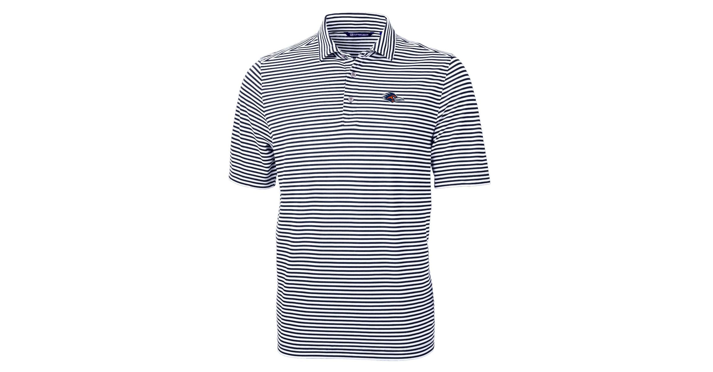 NCAA UTSA Roadrunners DryTec Virtue Eco Pique Stripe Recycled Polo