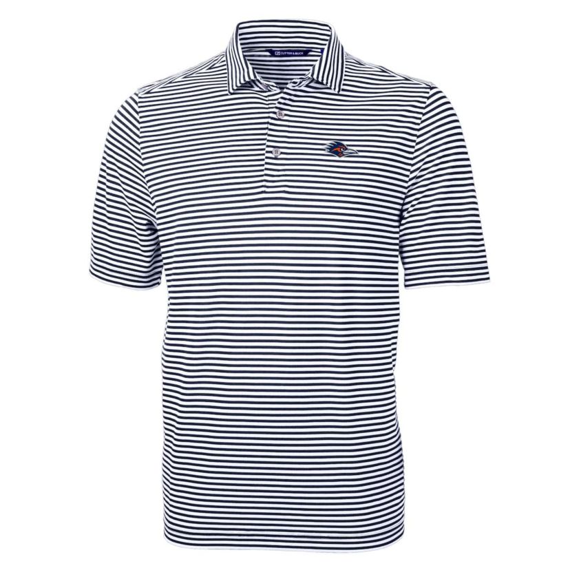 NCAA UTSA Roadrunners DryTec Virtue Eco Pique Stripe Recycled Polo