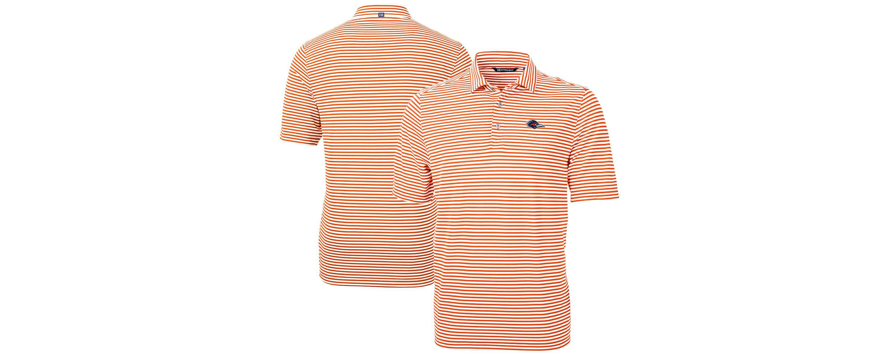 NCAA UTSA Roadrunners DryTec Virtue Eco Pique Stripe Recycled Polo