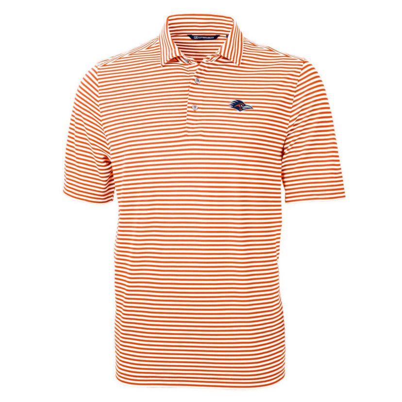 NCAA UTSA Roadrunners DryTec Virtue Eco Pique Stripe Recycled Polo