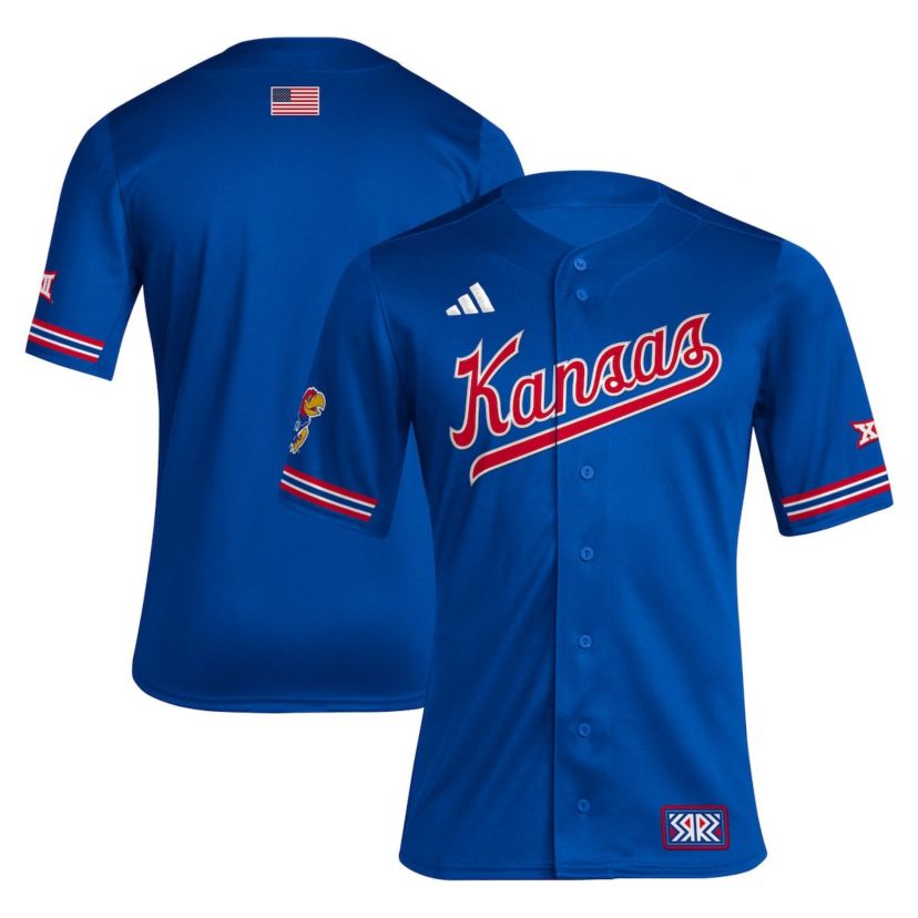 NCAA Kansas Jayhawks Reverse Retro Replica Baseball Jersey