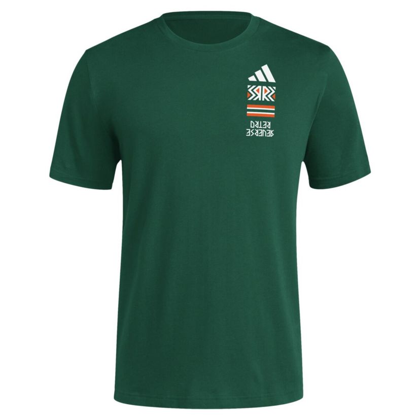 Miami (FL) Hurricanes NCAA Miami Hurricanes Reverse Retro Baseball 2 Hit T-Shirt