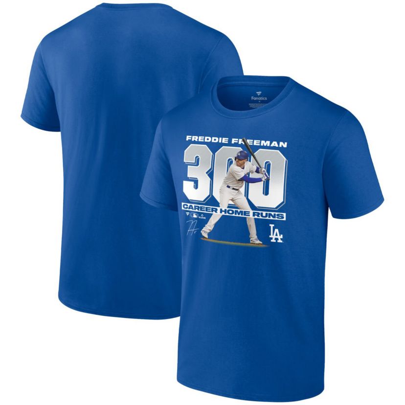 MLB Fanatics Freddie Freeman Los Angeles Dodgers 300 Career Home Runs T-Shirt