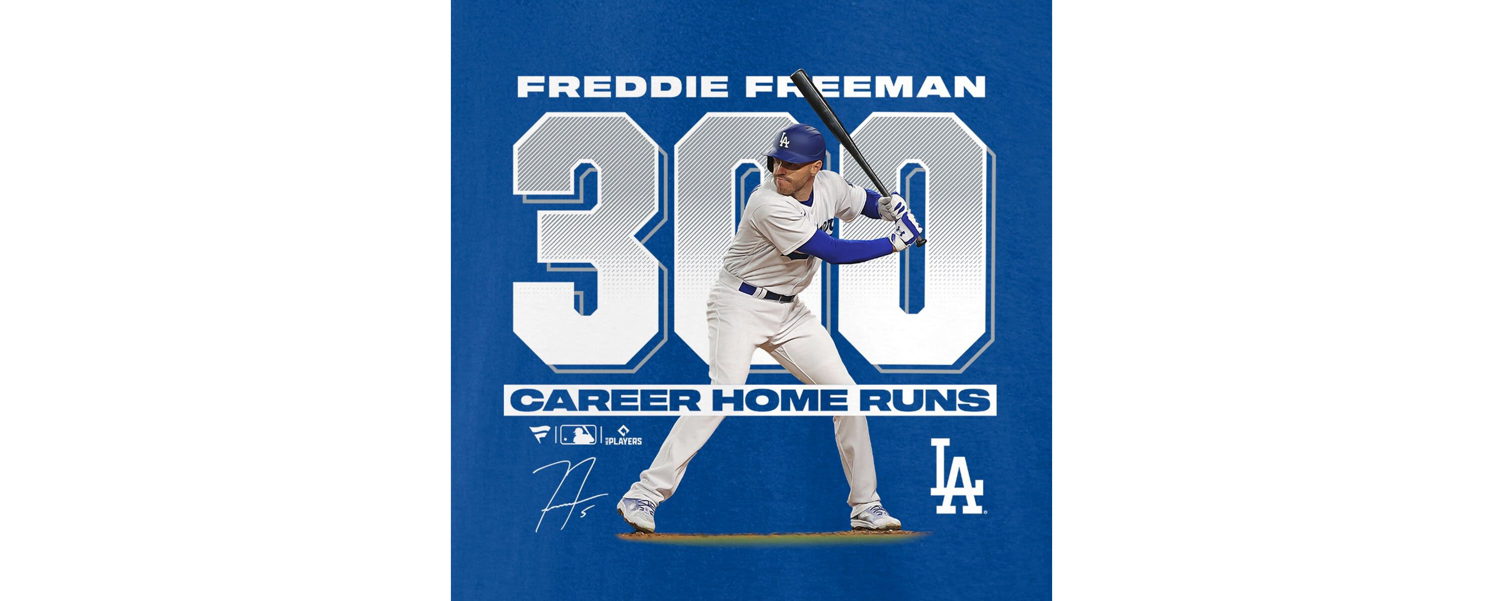 MLB Fanatics Freddie Freeman Los Angeles Dodgers 300 Career Home Runs T-Shirt