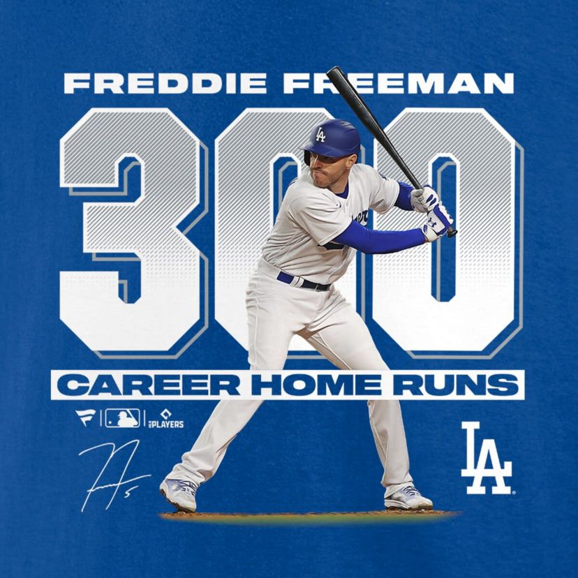MLB Fanatics Freddie Freeman Los Angeles Dodgers 300 Career Home Runs T-Shirt