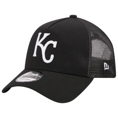 New Era Men's MLB Kansas City Royals A-Frame 9FORTY Trucker Adjustable Hat, Black