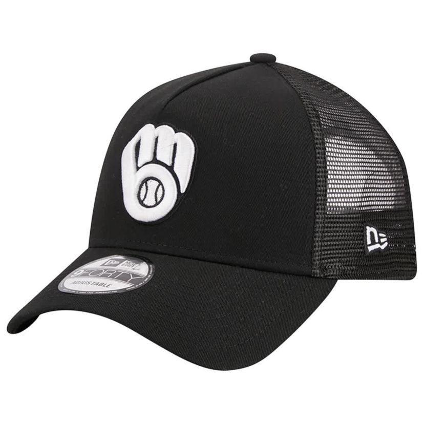 MLB Milwaukee Brewers A-Frame 9FORTY Trucker Adjustable Hat