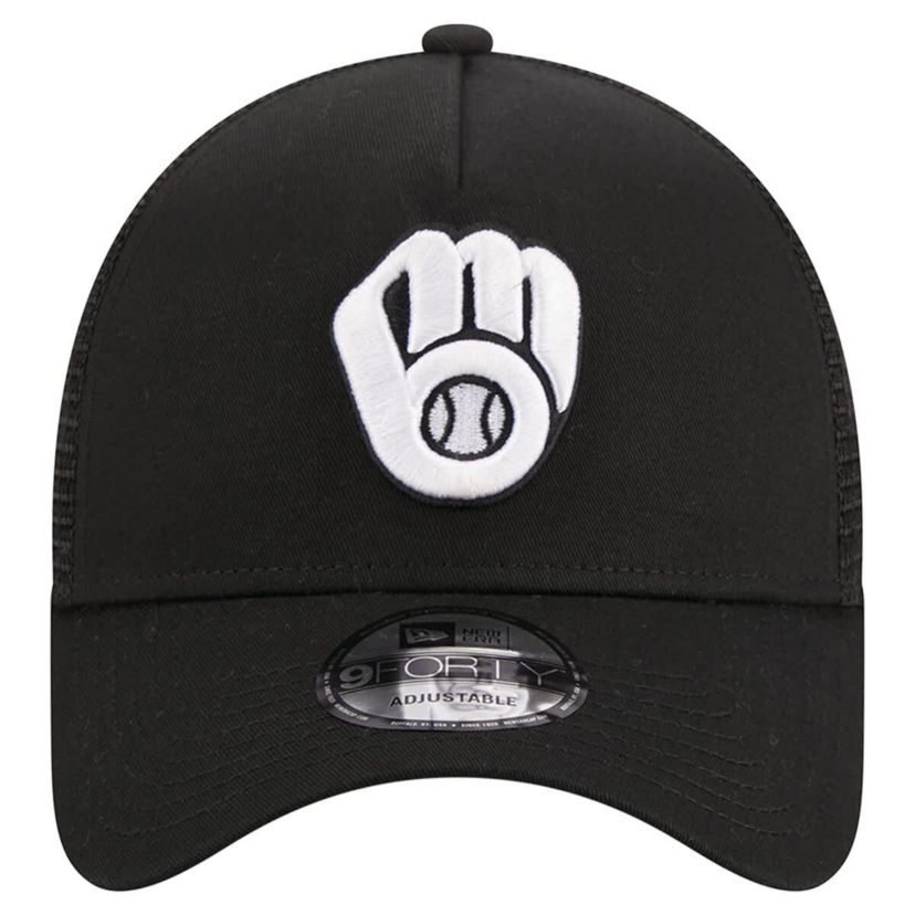 MLB Milwaukee Brewers A-Frame 9FORTY Trucker Adjustable Hat