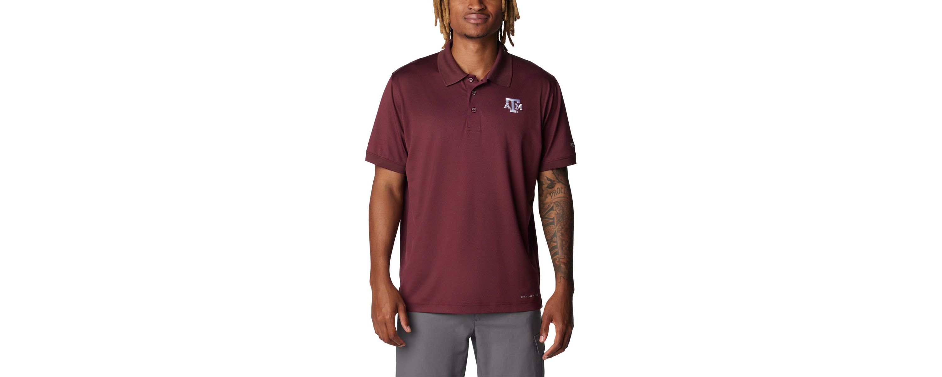 NCAA Texas A&M Aggies PFG Tamiami Omni-Shade Polo