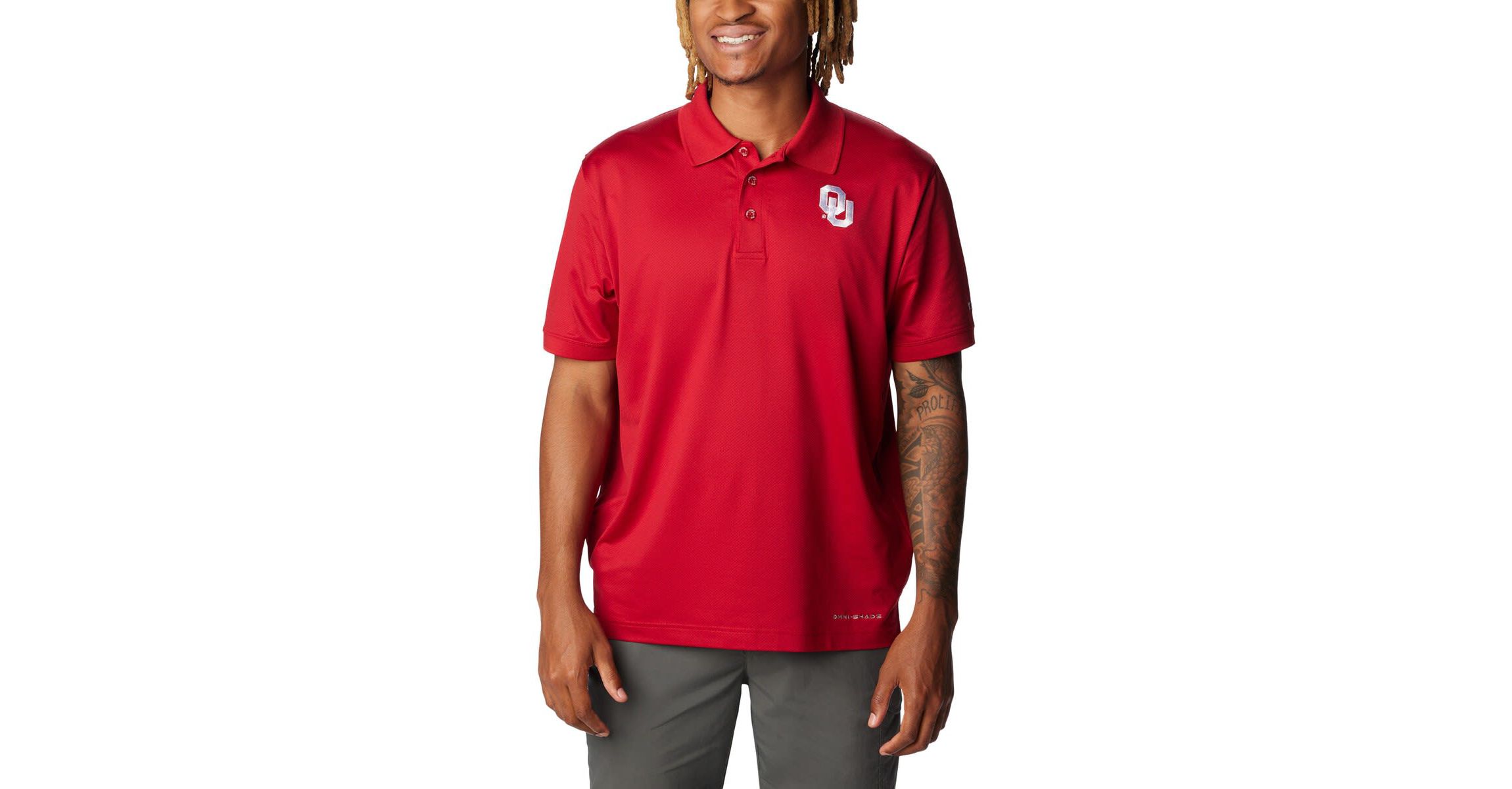 NCAA Oklahoma Sooners PFG Tamiami Omni-Shade Polo