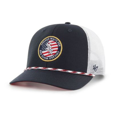 '47 Men's MLB Chicago Sox Union Patch Trucker Adjustable Hat, Navy Blue