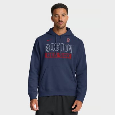 Men's Boston Red Sox MLB Nike Boston Sox Primetime Club Hoodie, Navy Blue, 2XL 30