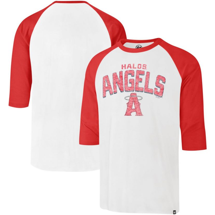 MLB Los Angeles Angels City Connect Crescent Franklin Raglan 3/4-Sleeve T-Shirt