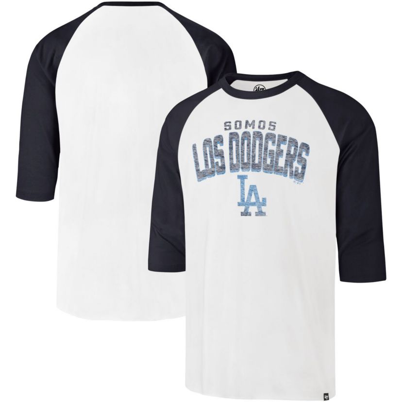 MLB Los Angeles Dodgers City Connect Crescent Franklin Raglan 3/4-Sleeve T-Shirt
