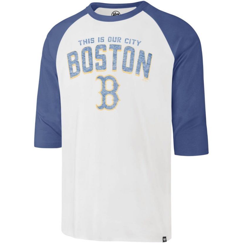 Boston Red Sox MLB Boston Sox City Connect Crescent Franklin Raglan 3/4-Sleeve T-Shirt