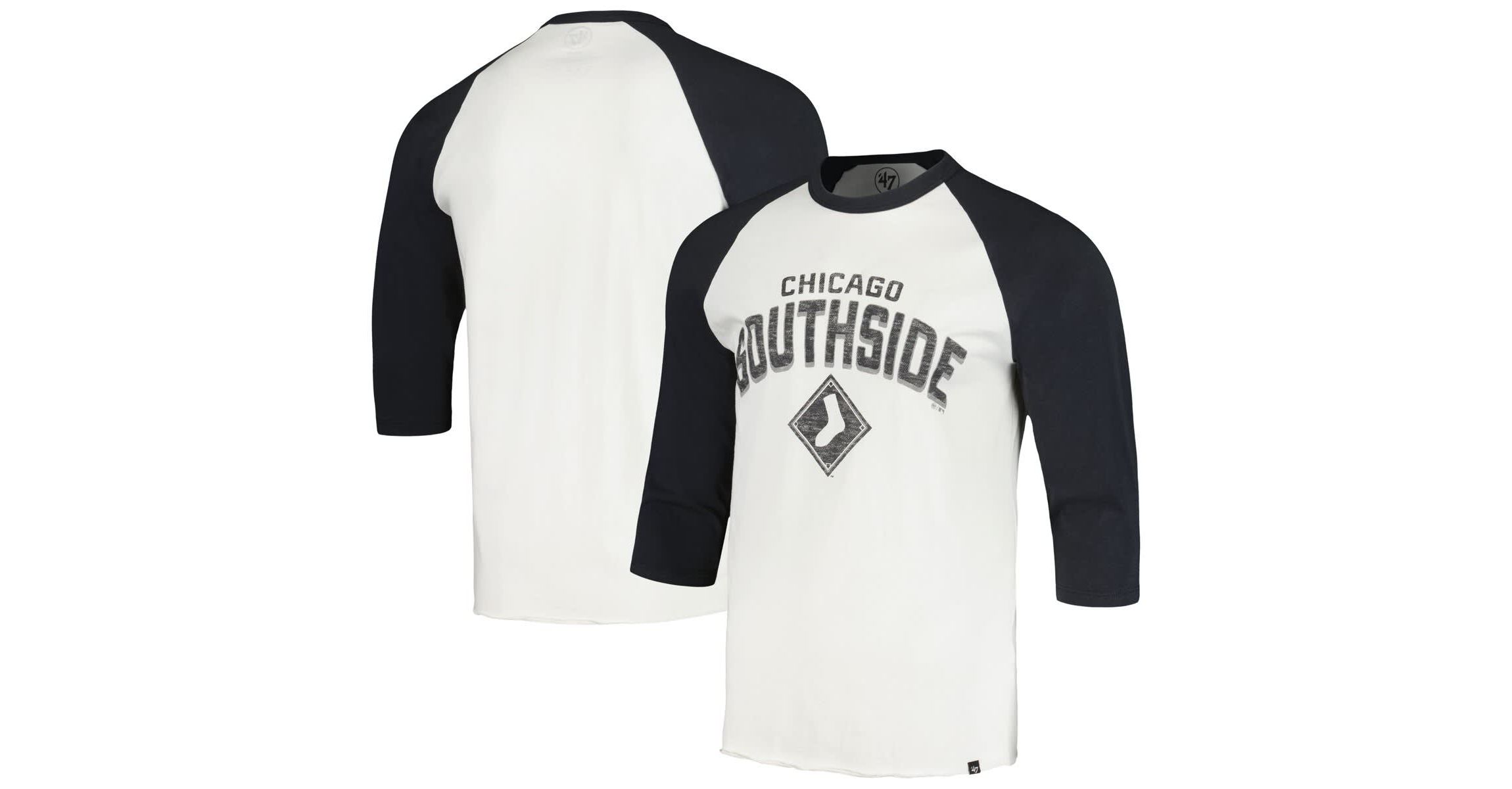 Chicago White Sox MLB Chicago Sox City Connect Crescent Franklin Raglan 3/4-Sleeve T-Shirt